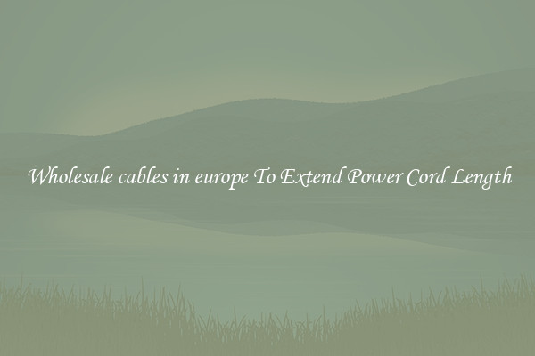 Wholesale cables in europe To Extend Power Cord Length