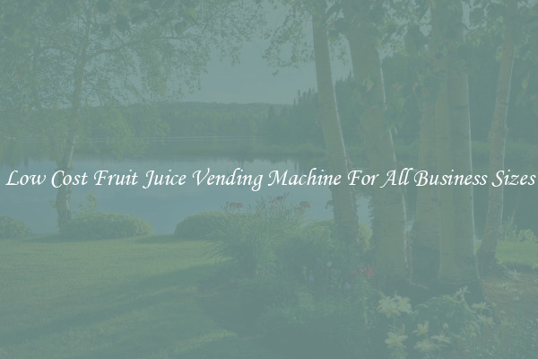 Low Cost Fruit Juice Vending Machine For All Business Sizes