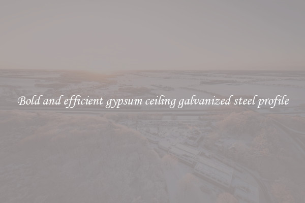 Bold and efficient gypsum ceiling galvanized steel profile
