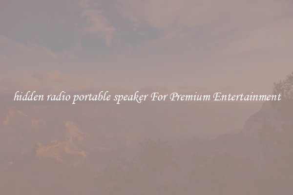 hidden radio portable speaker For Premium Entertainment
