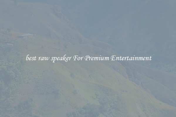 best raw speaker For Premium Entertainment