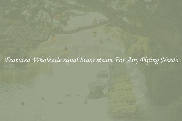 Featured Wholesale equal brass steam For Any Piping Needs